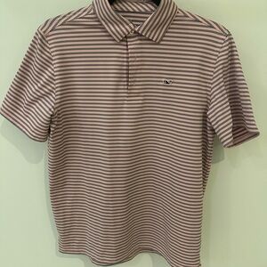 Boys XL Vineyard Vines short sleeve pink striped polo shirt